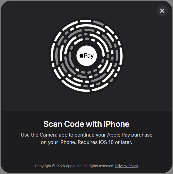 Apple Pay QR Code for payment from a non-Apple device